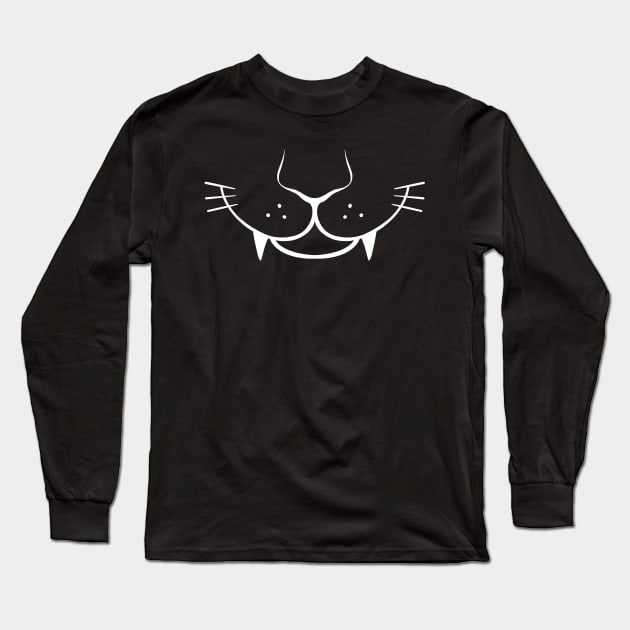 Sarcastic Cat Face Long Sleeve T-Shirt by Episodic Drawing